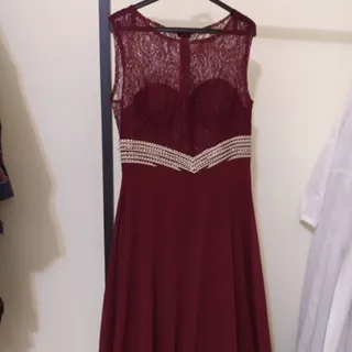 لباس مجلسی زرشکی حریر 42