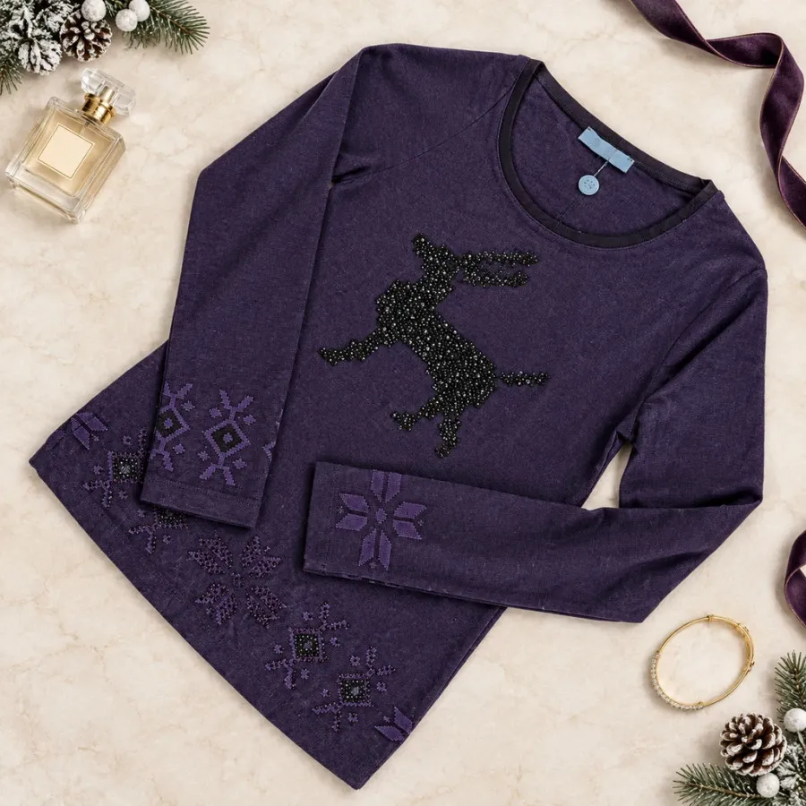 ست بلوز و دامن طرح کریسمس