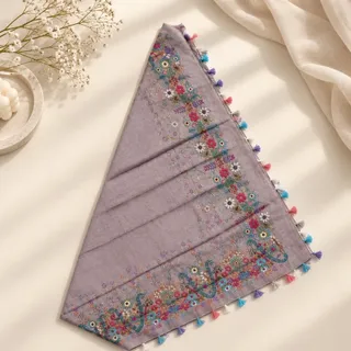 روسری طوسی گلدار