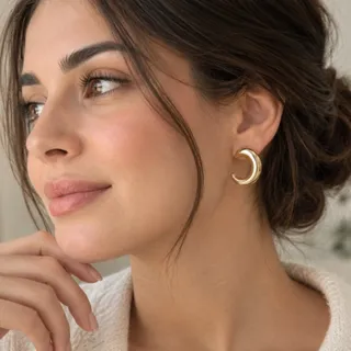 گوشواره حلقه‌ای طلایی