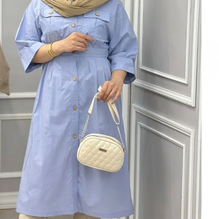 مانتو آبی اسمانی