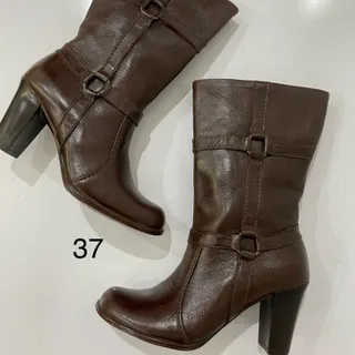 بوت چرم قهوه ای