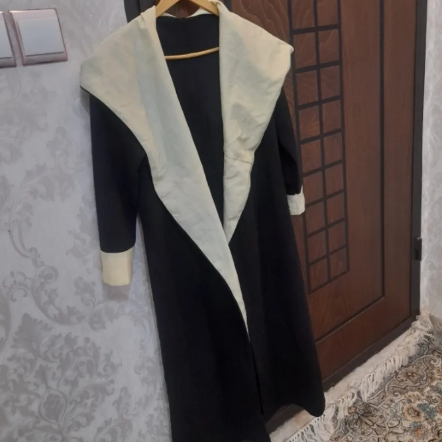 مانتو پاییزه مشکی لیمویی