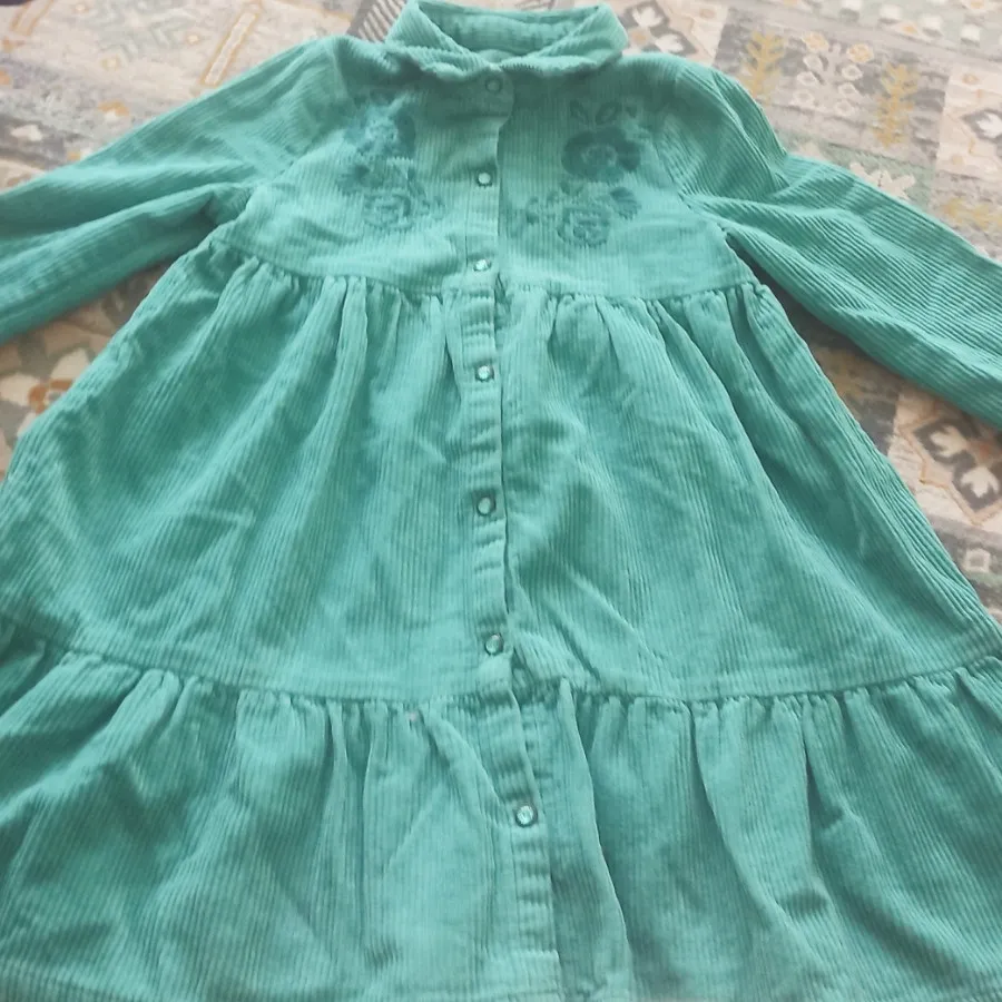 پیراهن عروسکی سبز آبی