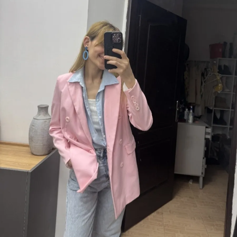 کت پاییزه آستردار صورتی