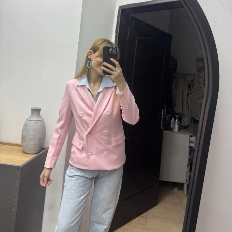 کت پاییزه آستردار صورتی