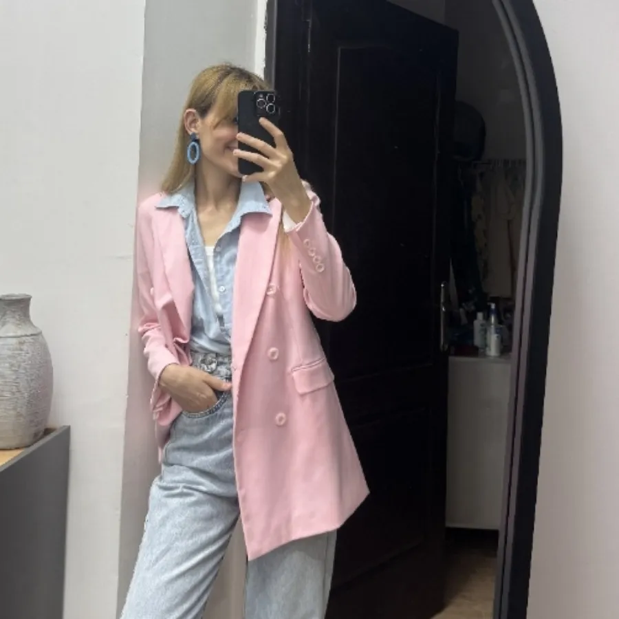 کت پاییزه آستردار صورتی