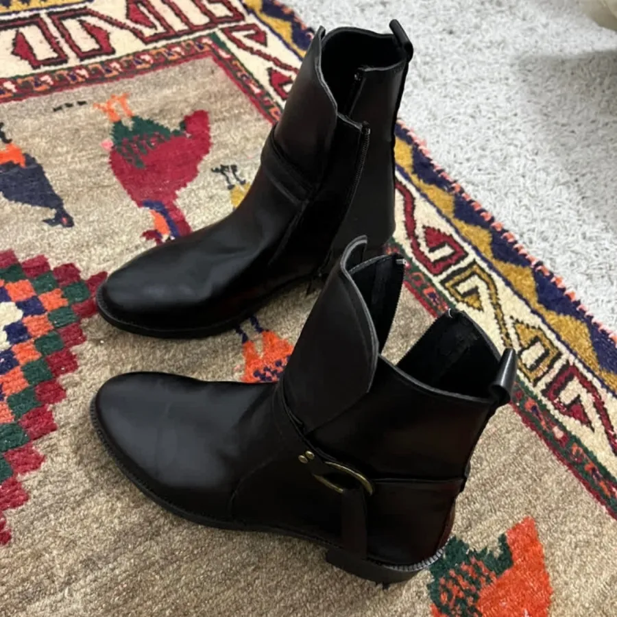 بوت چرم مشکی