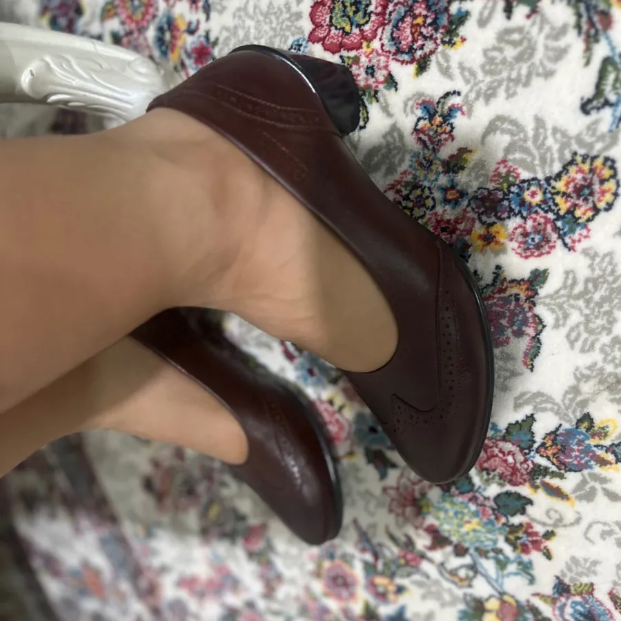 کفش زنانه چرم قهوه ای 40