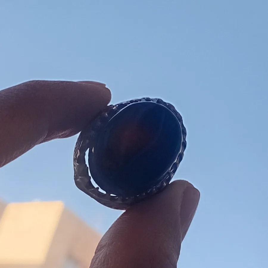 انگشتر مردانه با عقیق نگی
