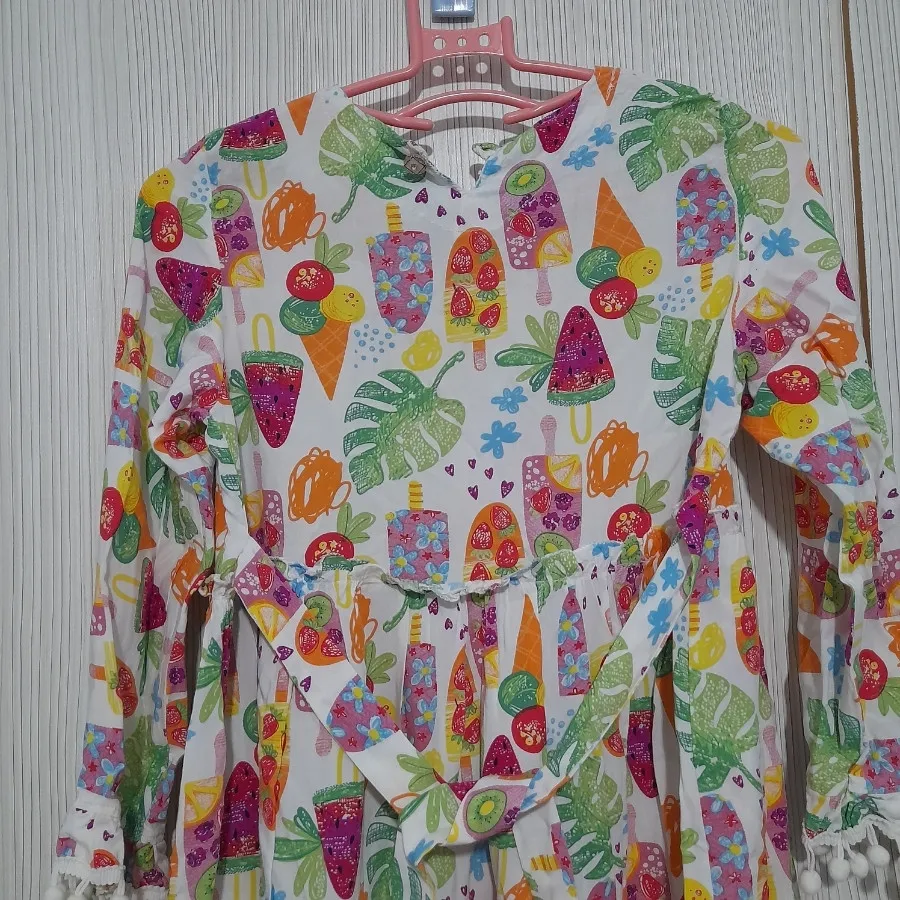 پیراهن نخی دخترانه