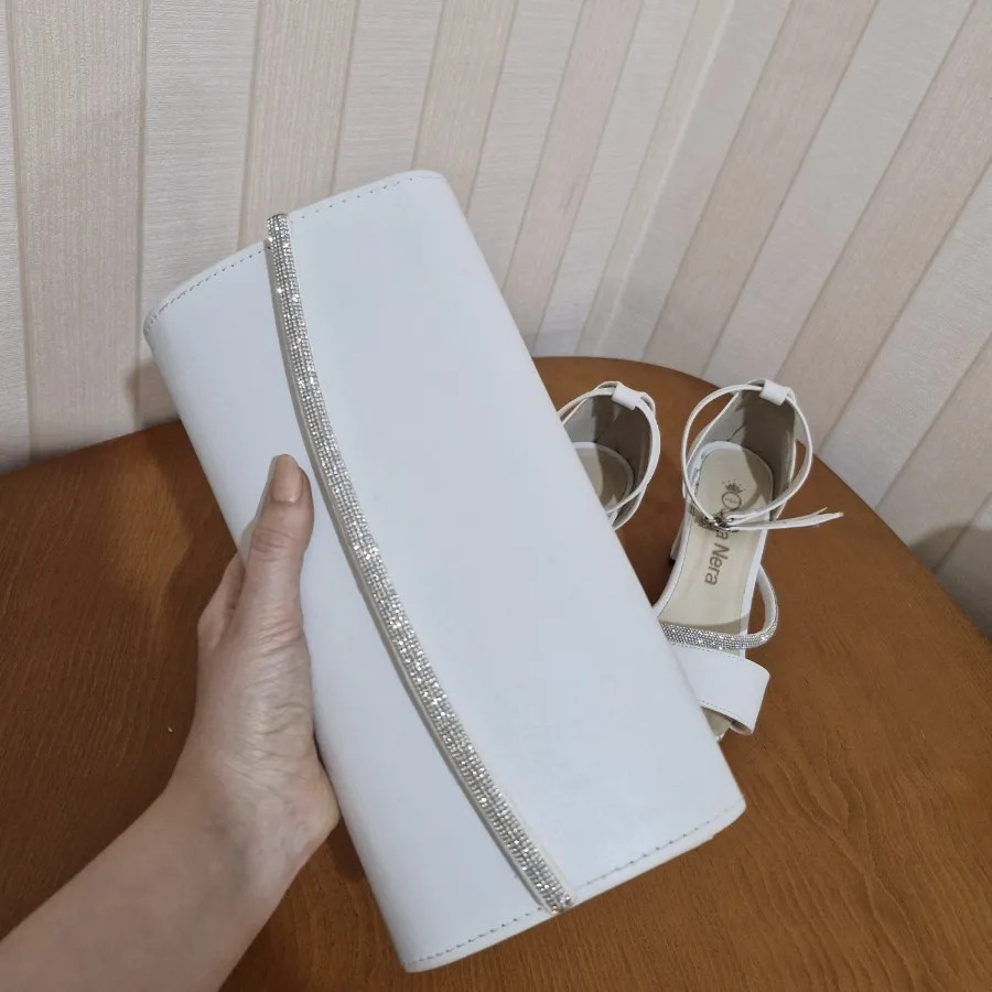 ست کیف و کفش سفید عقدی