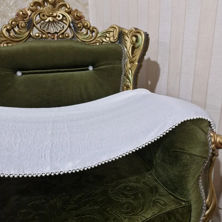 شال سفید ابریشم مرواریدی