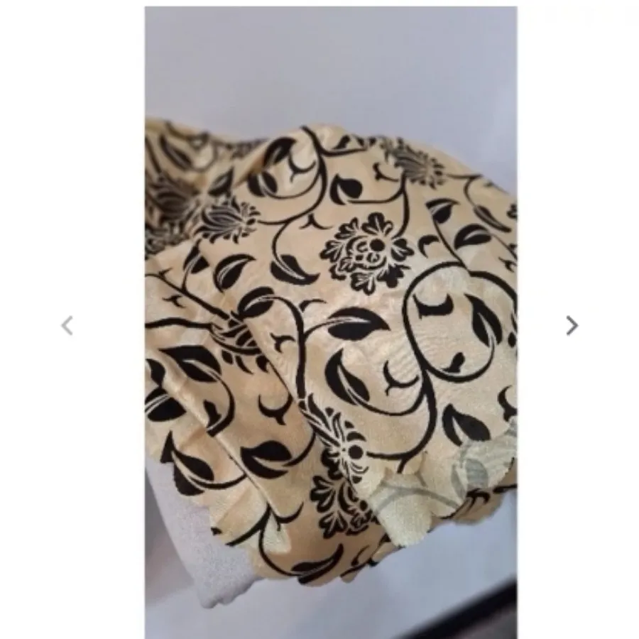 رومیزی طلایی ساتن گل مخمل