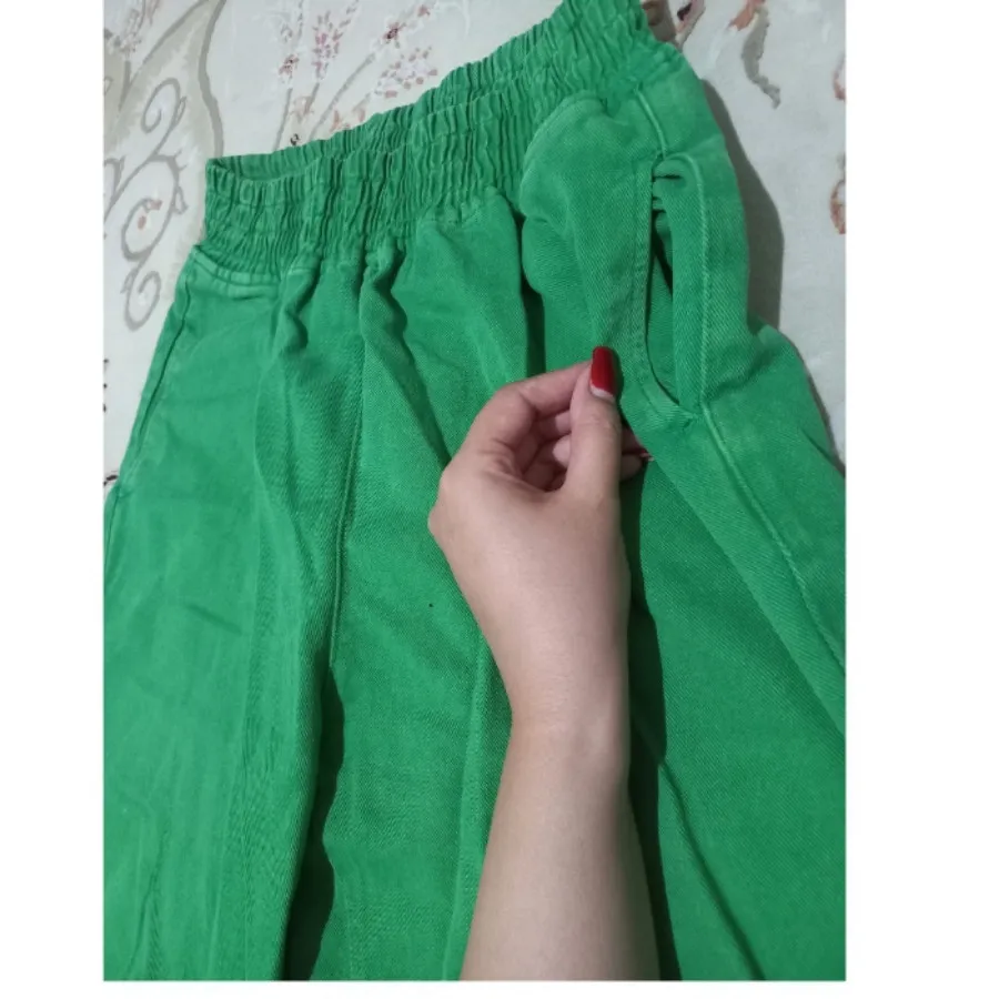 شلوار بگ جین سبز پاییزه
