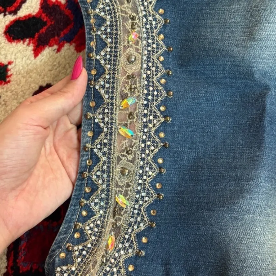 لباس جین مجلسی جواهر دوزی
