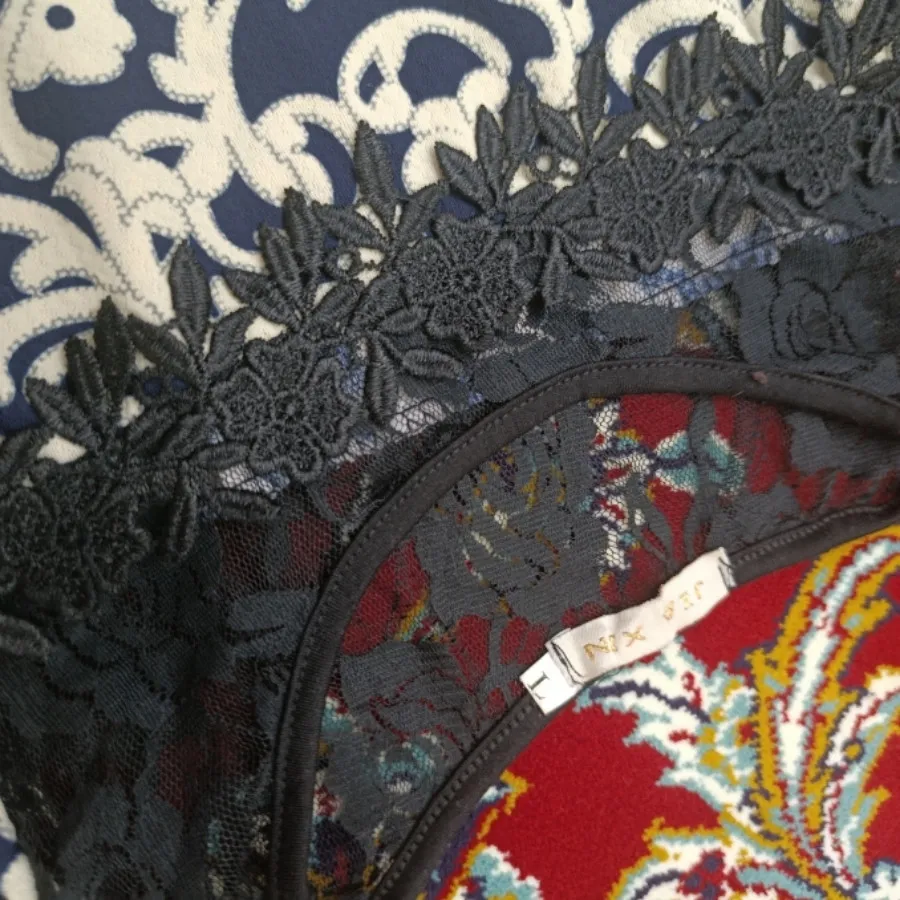 سارافون کمربند دار گیپور