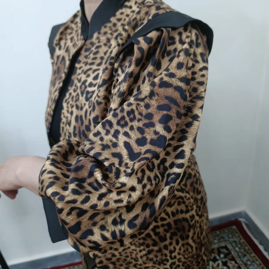 مانتو پلنگی آستین پفی