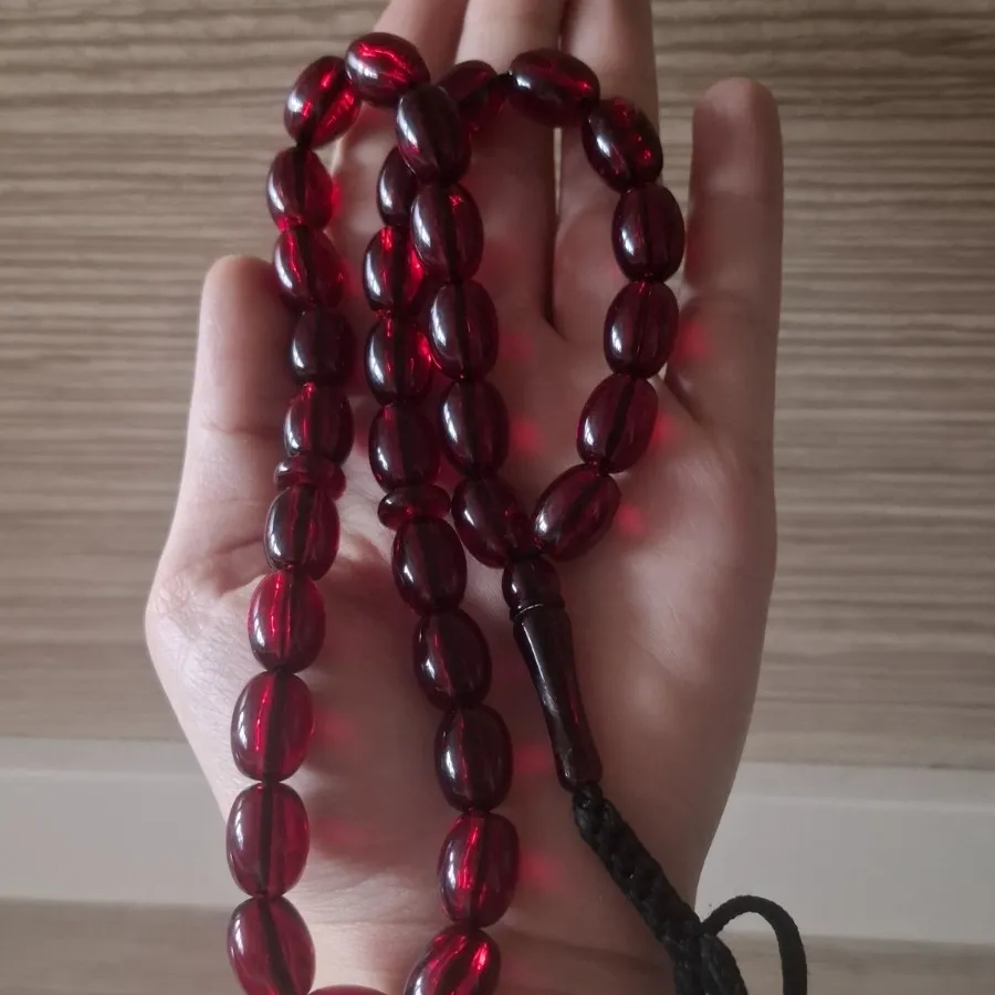 تسبیح کهربا اناری نفیس