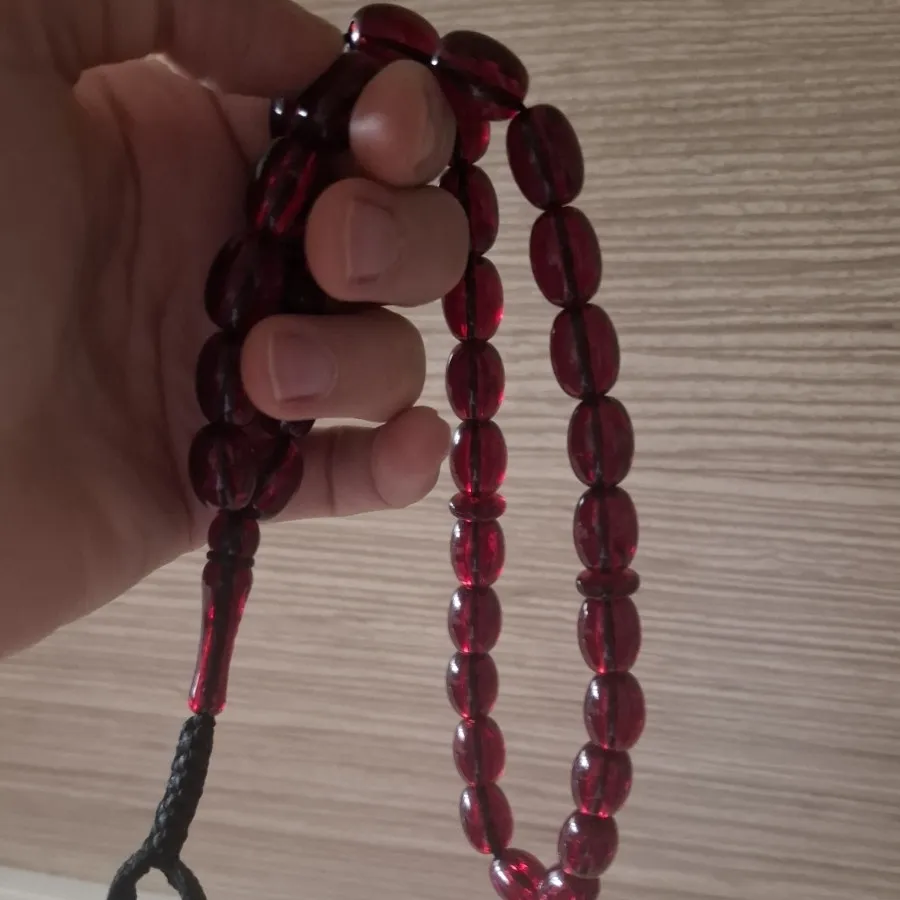 تسبیح کهربا اناری نفیس