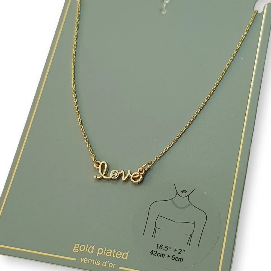 گردنبند روکش طلا Love