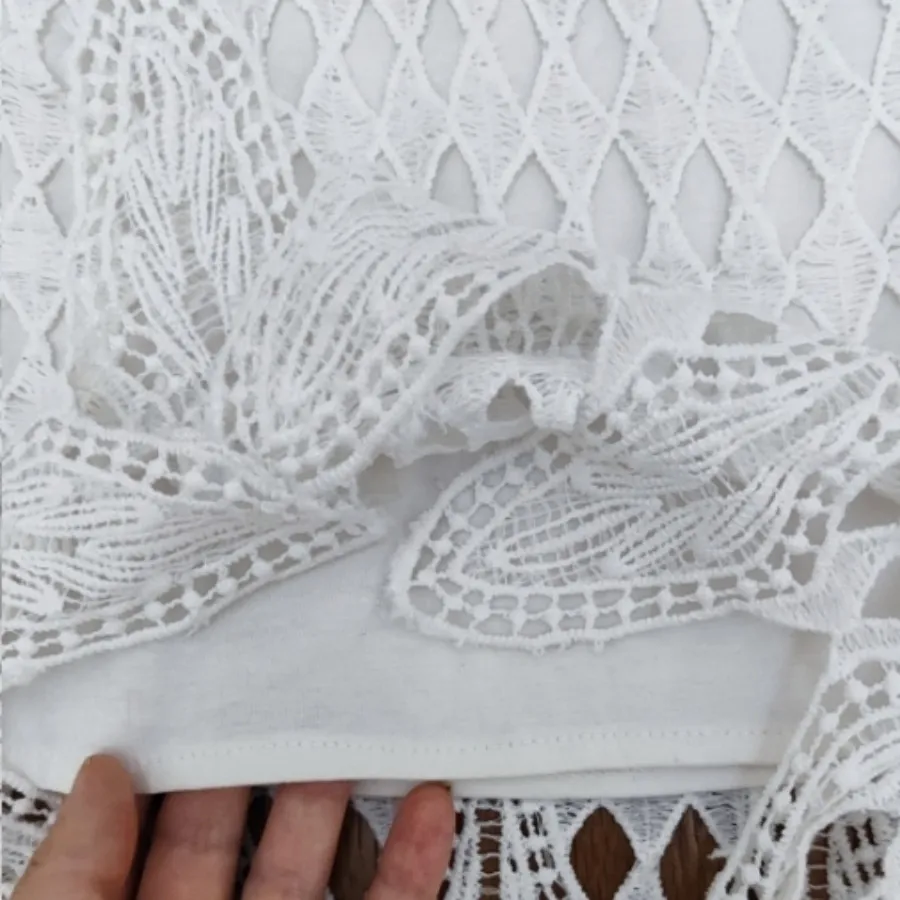 تاپ سفید قلاب بافی