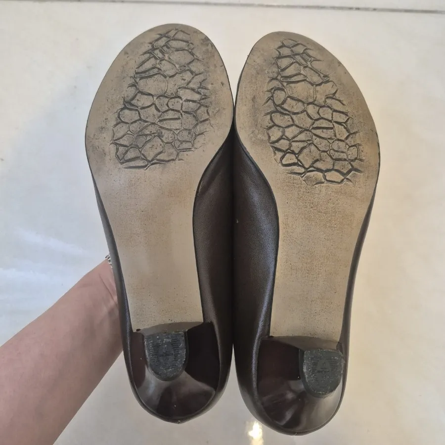 کفش چرم قهوه ای