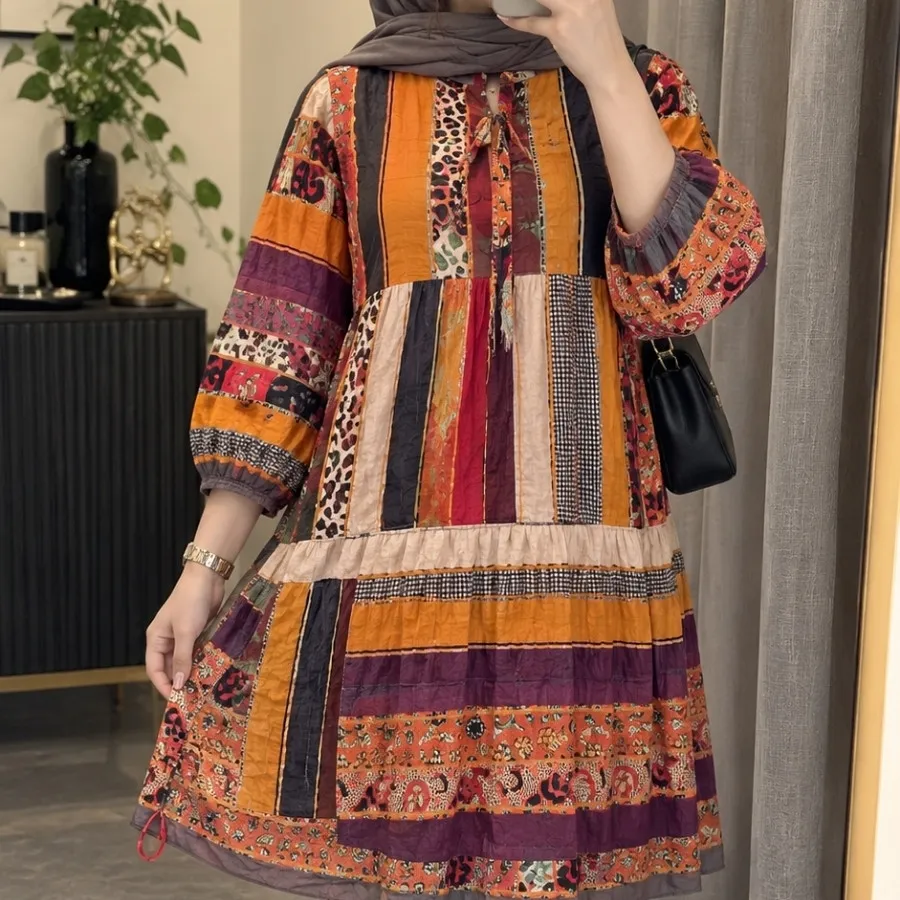 پیراهن نخی هندی