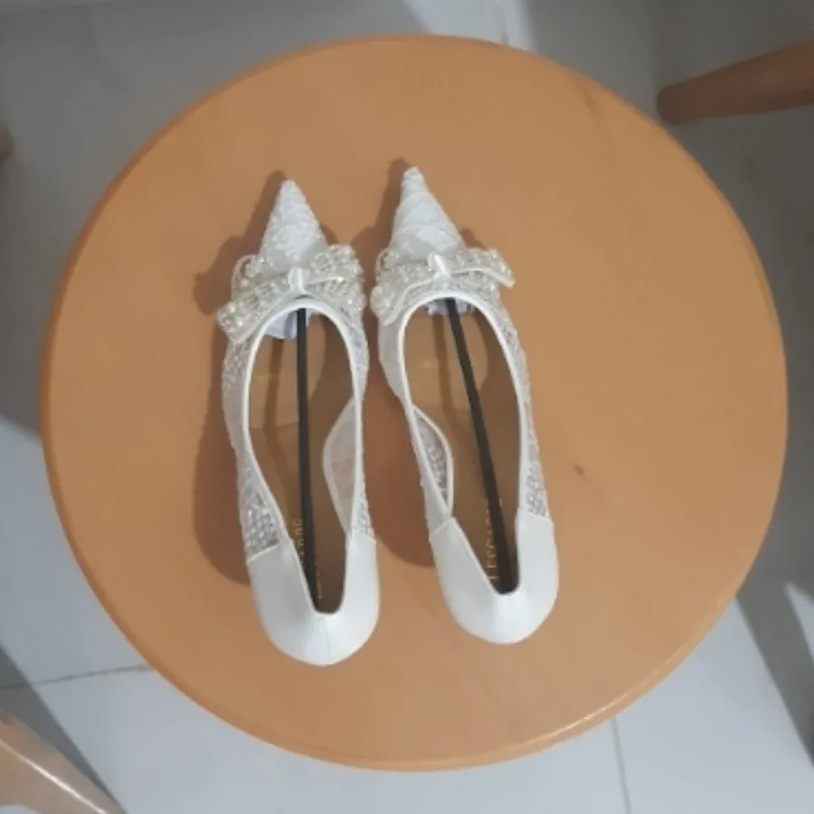 کفش Lescarpe سفید دانتل