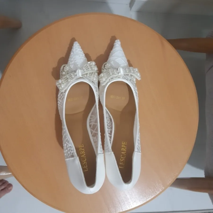 کفش Lescarpe سفید دانتل