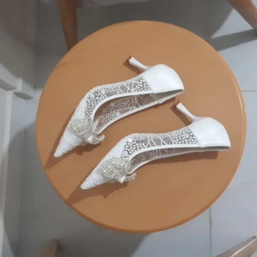 کفش Lescarpe سفید دانتل