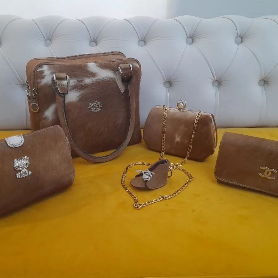 ست کیف چرم طبیعی دستدوز