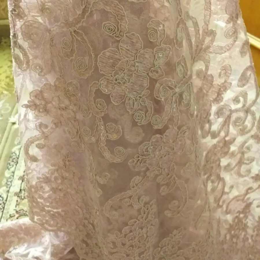 پارچه گیپور  قیطان دوزی