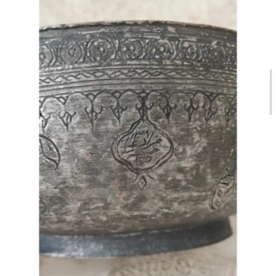 قدح قدیمی مسی قلم