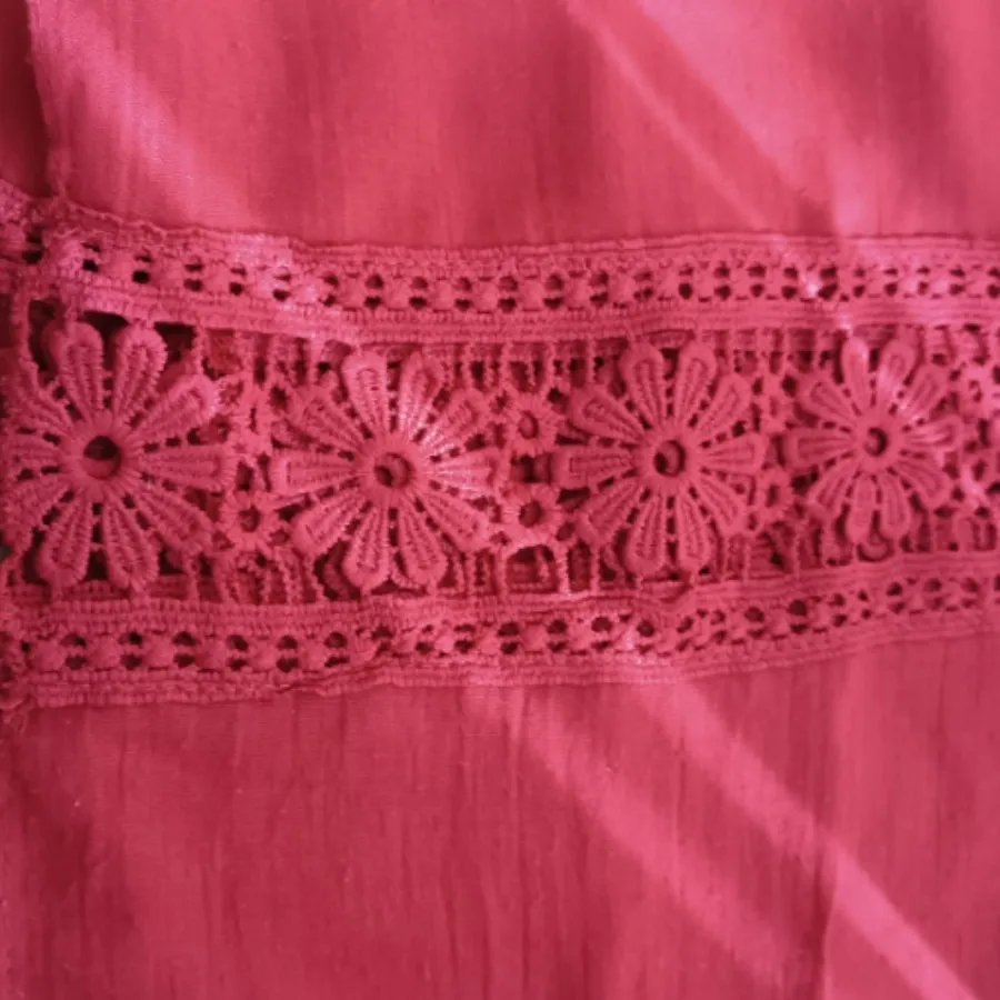 شال زرشکی حاشیه گیپور