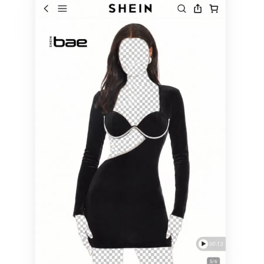 پیراهن مجلسی مخمل SHEIN