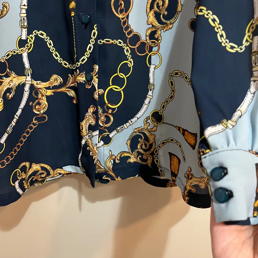 شومیز آبی سرمه ای
