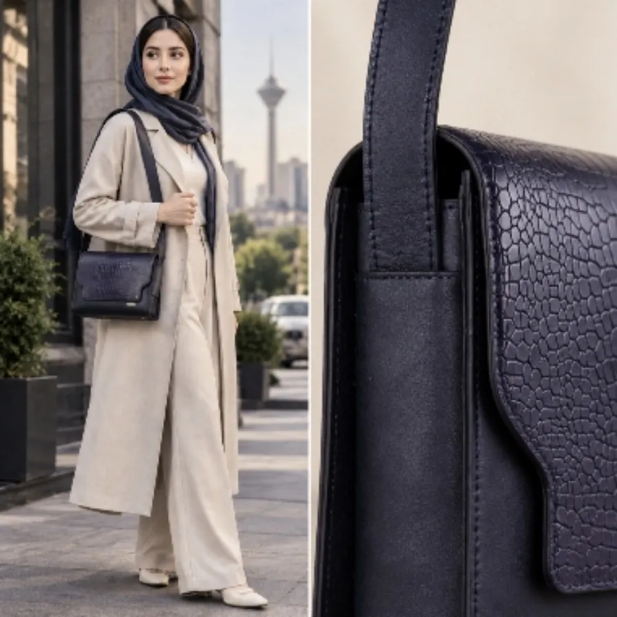 کیف دوشی چرم طبیعی یلسان