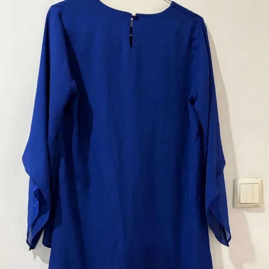 شومیز زنانه آبی کاربنی