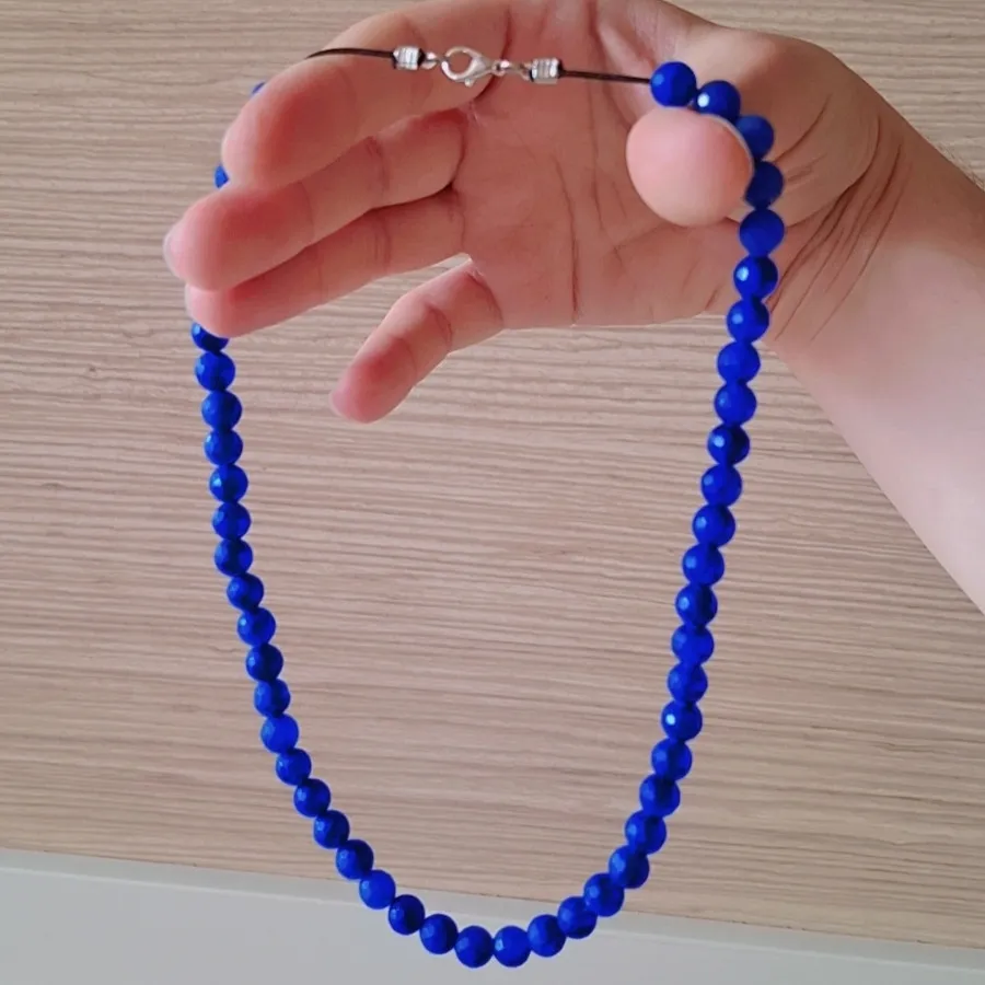 گردنی سنگ عقیق آبی کبود