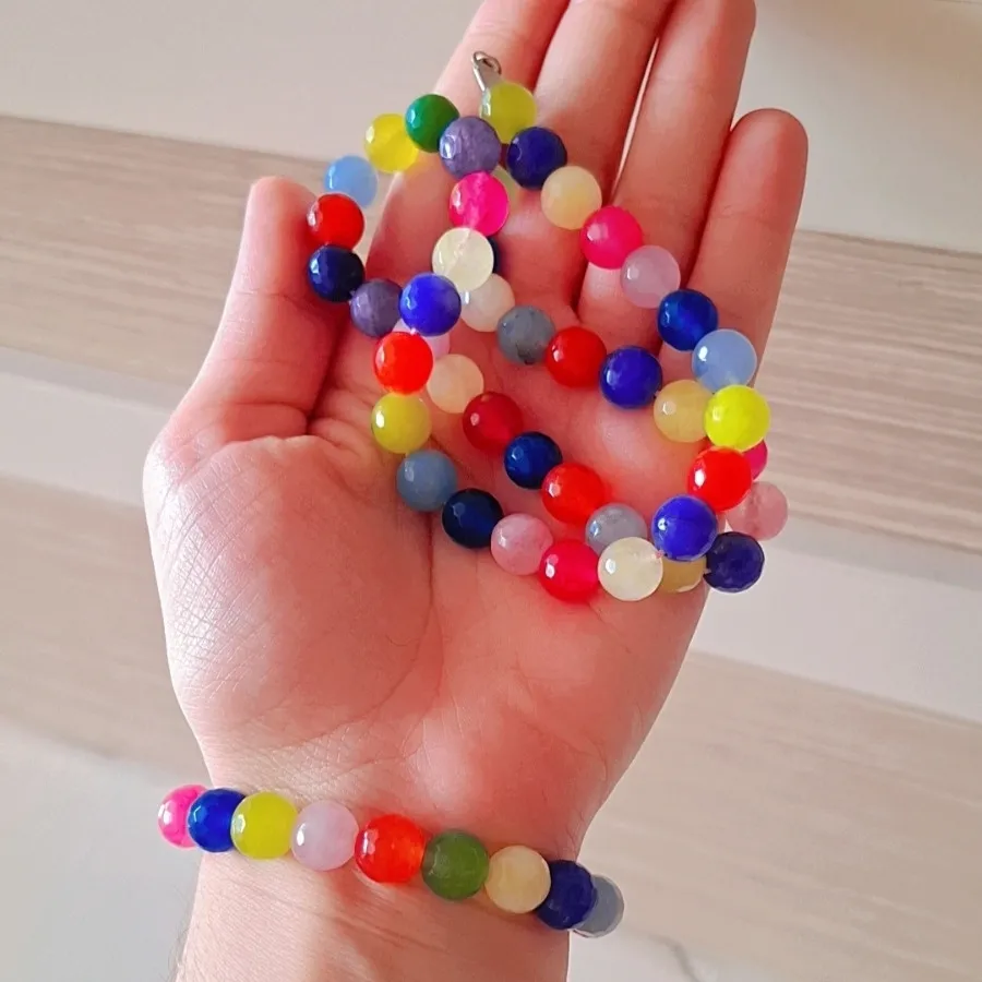 گردنی و دستبند سنگ عقیق