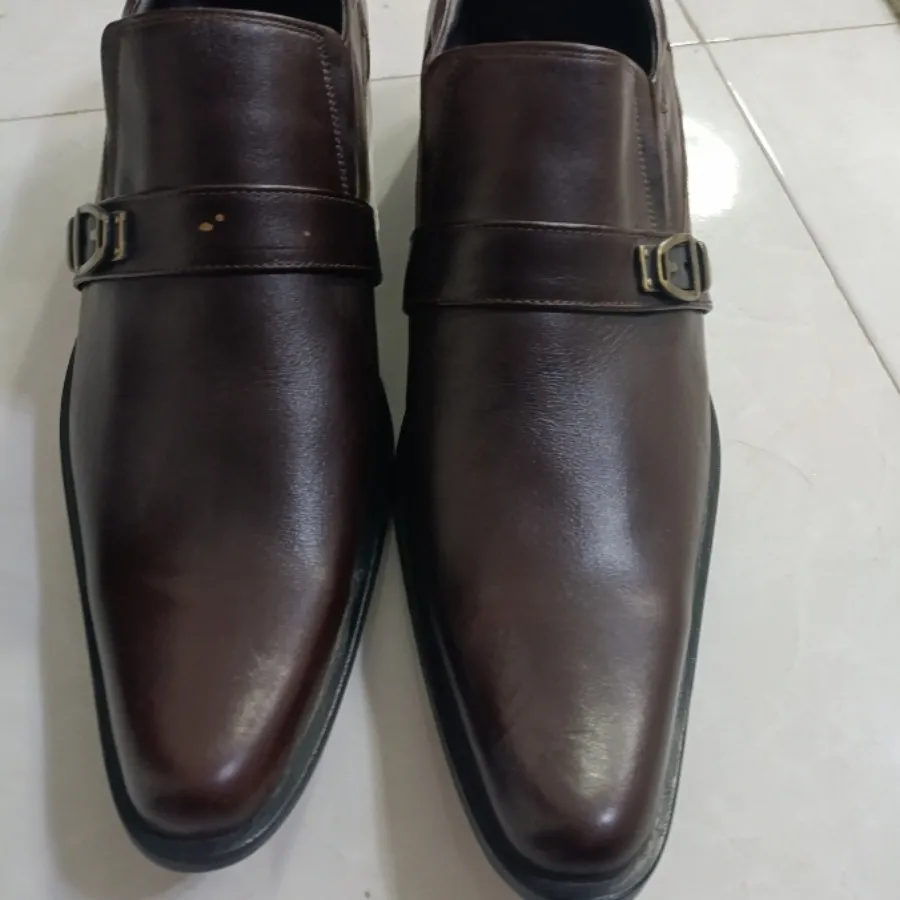 کفش چرم قهوه ای