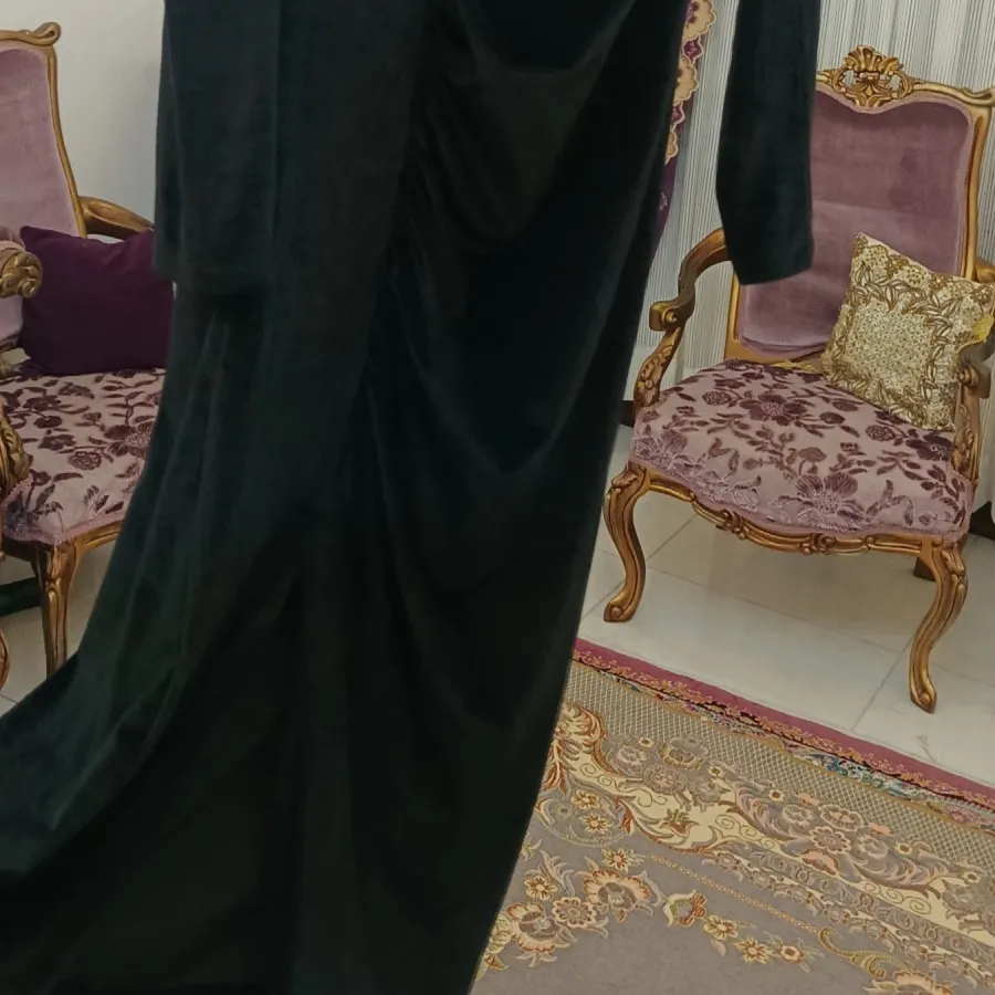 پیراهن مشکی مخمل ساده