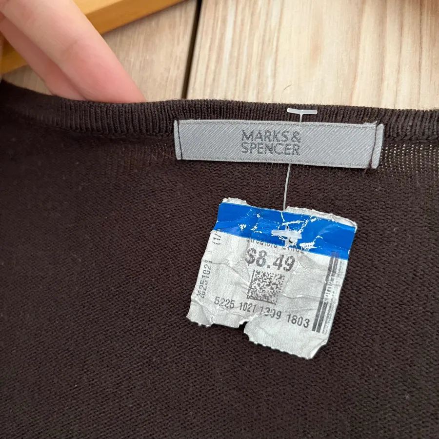 بلوز بافت قهوه ای برندm&s