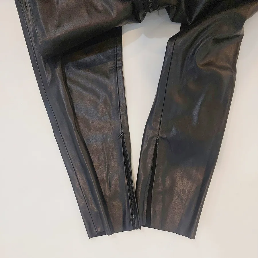 شلوار چرم اورجینال zara