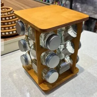 جا ادویه چوبی چرخان