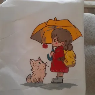 نقاشی روی مقنعه