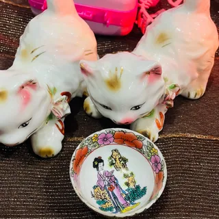 گربه پرسلین نقاشی دست چین