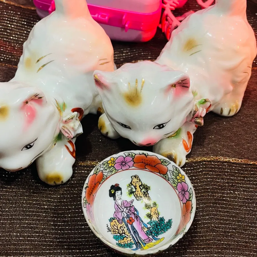 گربه پرسلین نقاشی دست چین