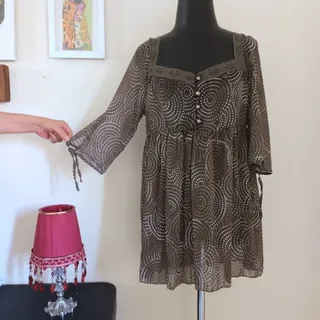 شومیز حریر خال خالی